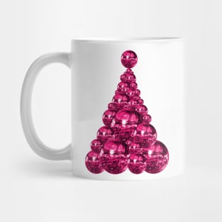 70s Pink Magenta Disco Ball Christmas Tree Mug